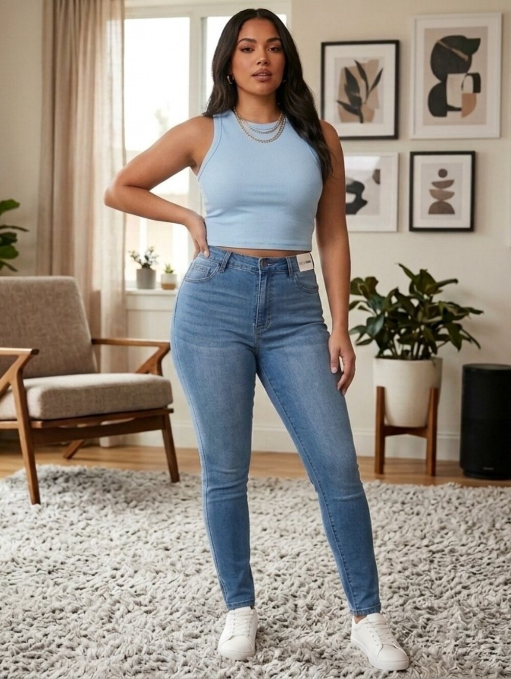 Size7 Fashion Nova Womens Skinny Leg Blue Jeans